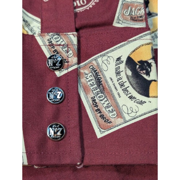 NEW Jack Daniels No. 7 Black Pearl Snap Shirt MEDIUM All Over Print Western NWT - Picture 6 of 11
